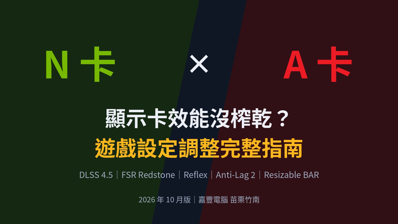 A 卡 N 卡遊戲設定調整完整指南